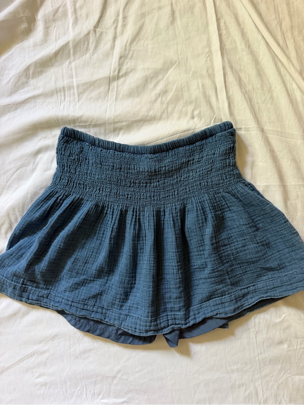 Gap Cotton Gauze Denim-Smocked Mini Skort Women's Size Small